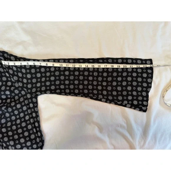 PPLA‎ Mara M Smock Dress Black White Keyhole Cutout Tiered Ruffle w/ Pockets - Picture 6 of 11